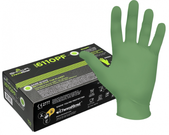 Nitrile Gloves - 4mil Biodegradable  - Green